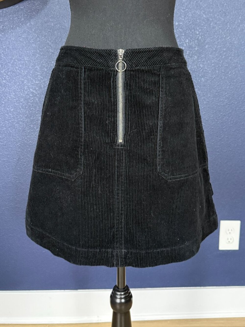 BP. Black Corduroy A-Line Mini Skirt | S